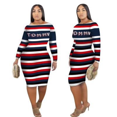 China 2021 Viable Popular Women's Fashion Printed Elegant Casual Dresses Fall Plus Size Women Dresses for sale