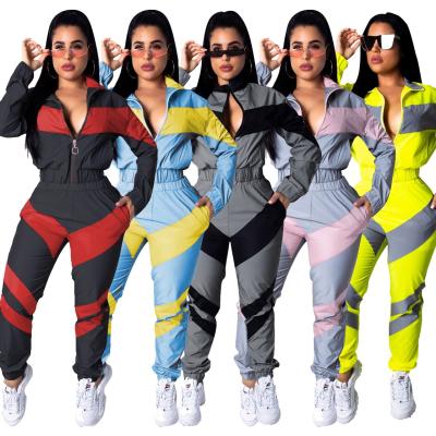 China Breathable Fashion Zipper Quilted Sleeve Anorak Suit Along 2 Piece Sports Jogging Set Women Sweatsuit Set Tracksuit for sale