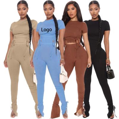 China Anti-Wrinkle Pants Set Women Two Piece Jogger Set 2021 Autumn Clothes For Women Soild Jogger Women 2 Two Piece Sets for sale