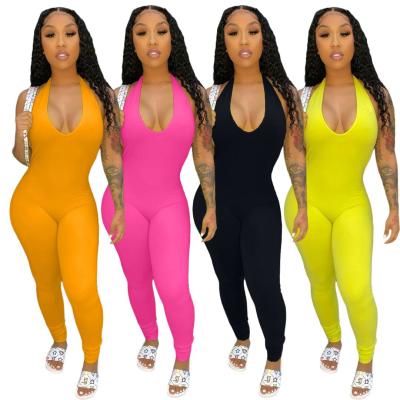 China Autumn newest design solid color rompers jumpsuit clothing QUICK DRY casual sleepwear women 2021 women one piece rompers for sale