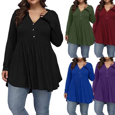 China Plus Size Women's Breathable Autumn Clothes Multicolor Casual Comfortable Casual Elegant Long Sleeve Ladies Tops for sale