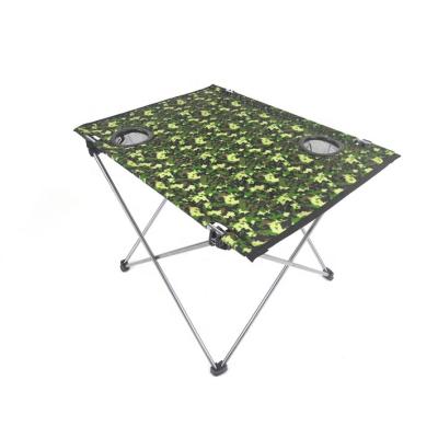 China Camp Easy Carry Outdoor Portable Aluminum Folding Table with Cup Holder for Picnic, Hiking, Garden, Beach for sale