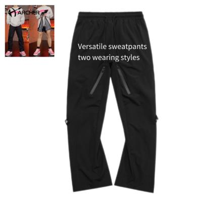 China Fantastic Pants Breathable With Zipper Wide Leg Track Baggy Outdoor Pants Stacked To Sweat Outdoor Men Pants for sale