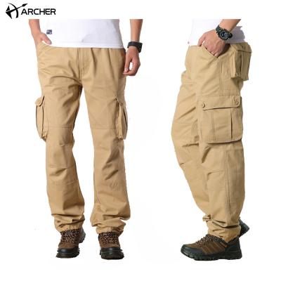 China High Quality Anti-wrinkle Mens Outdoor Cargo Pants Multi Pockets Pants Cotton Sweatpants Distress Effect To Work Increasing Cargo Pants Men for sale