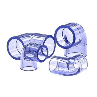 China UPVC YIFENG UPVC pipe fittings 90 elbow transparent industrial pipeline elbow medical monitoring elbow for sale