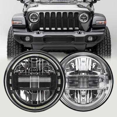 China 2021 New 7 Inch Round King Kong Headlight Black DOT Led Headlight For Jeep Wrangler JL JK H1 for sale