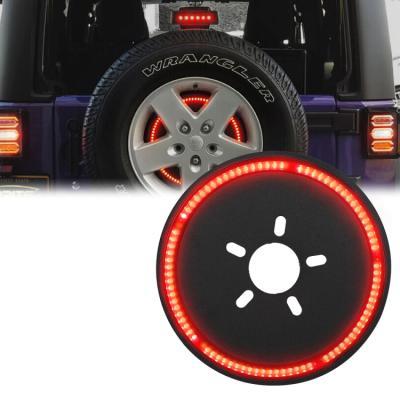 China 3rd brake light red wheel spare tire rear light kits for jeep wrangler jk 07-17 works with 5x5, 5x4.5, 5x5.5 inch hook model LY-BRL-001 for sale