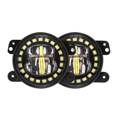 China For Toyota Fog Light 4 Inch 12V Round LED Passing LED Fog Lights Driving Lamp With DRL, For Jeep Clock Fog Light 4INCH for sale