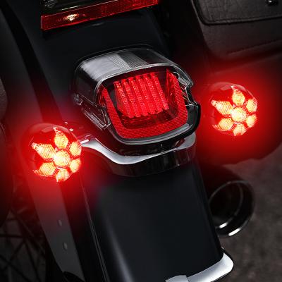 China 12v Aluminum 26W Front Rear Turn Signal Lights Stop Light Motorcycle Auto Insert 2 Inch DRL Red Round Rear Brake Lamp For Harley Davidson for sale