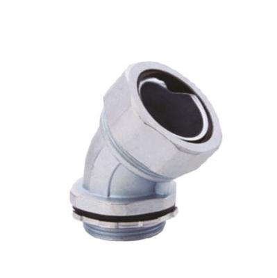 China DWJ 45-degree angle elbow fitting and durable zinc alloy conduit connector for sale