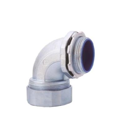 China Hot Promotional Zinc Alloy Electrical Cable Wire Protector 90 Degree Angle Elbow Connector For Metal Conduits for sale