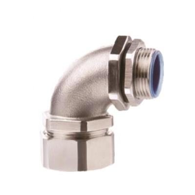 China Type DWJ90 Angle Elbow Fitting Stainless Steel Conduit Electrical UV Resistance Brass Connector for sale