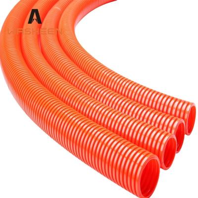 China Waterproof Corrugated Flexible Orange Plastic Electrical Cable Wire Protection Conduit For Cables for sale