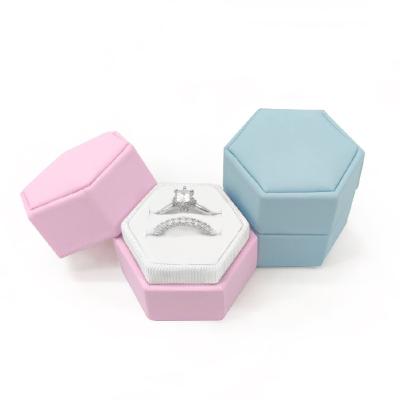 China New PU Materials 21 Macaron Ring Box Wholesale Leather Ring Box Reused Custom Jewelry Ring Box for sale