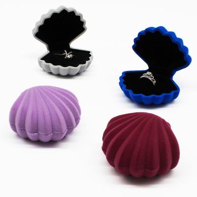 China Luxury Purple Shell Gift Box Shell For Jewelry Packing Box Ring Earring Jewelry Box Shell Jewelry Box Cheap Custom Made Rose Eco-Friendly Necklace Gift Box for sale