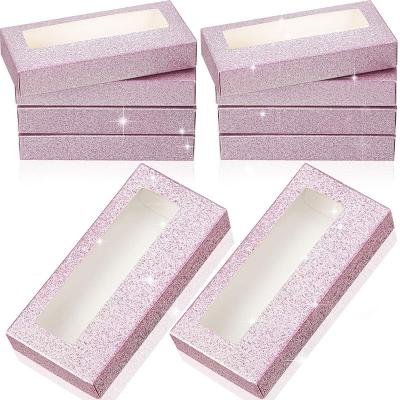 China Logo Printed Elegant Fashion Gift Custom Wholesale Recyclable Rose Cardboard Paper Eyelash Packaging Box With Plastic Window for sale