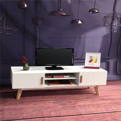 China Hot Modern New Design Single Leg TV PANEL TV Cabinet Solid Wood Wooden TV Display Stand for sale