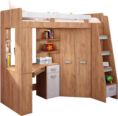 China Hot Sale Modern Design Office Wardrobe Children Stretch Wooden Bunk Bed for sale