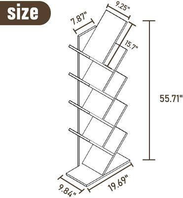 China Contemporary Tree Shelf, 8-Tier Floor Standing Bookcase, Wooden Sheves For Living Room for sale