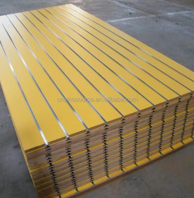 China MDF wood slatwall panel / aluminum profile used on slat wall shelves china supplier for sale