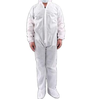 China Microporous White Color Dust Proof Breathable Microporous Coverall With Hood With Boot for sale