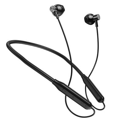 China Support connect to 2 devices at the same time wear HD noise long battery life soft painless headphones new arrival silicone earphone neckband neck band earphone halter for sale