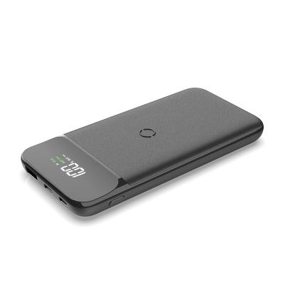 China New Arrival 10000mah Portable Slim Power Bank Qi Wireless Charging Fast Charging Wireless Bank for sale