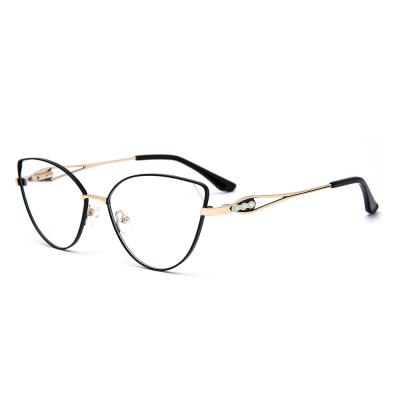 China Wear Optical Frame Metal Cat Eye Glasses For Women Specially Shape Metal Optical Frame In Stock for sale