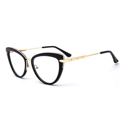 China Fashion Wear Women Cat Eye Optical Frame Glasses With High Quality Optical Acetate Frame In Stock for sale