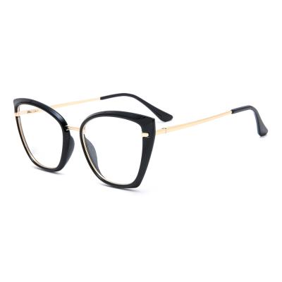 China Use Frame TR90 Metal Optical Glasses Frame Women Computer Eye Glass Transparent Clear Glass for sale