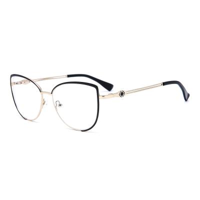 China Retro Cat Eye Glasses High Quality Metal Two Colors Light Metal Frame Optical Wear Frame In Stock for sale