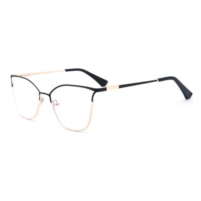 China High Quality Lightweight Cat Eye Glasses For Women Metal Optical Frame Retro Wear Metal Frame In Stock for sale