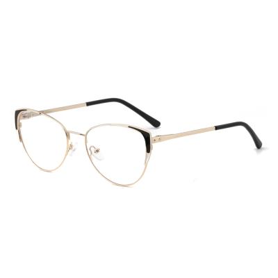 China Wear Optical Frame Metal Round Cat Eye Metal Frame Trendy Women High Quality Metal Optical Frame for sale