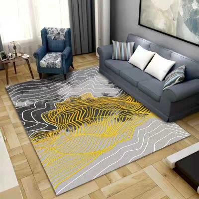 China Wholesale Waterproof Nordic Style Geometric Abstract Floor Waterproof 3D Paper PVC Printed Non-Slip Carpet Living Room Large Blanket for sale