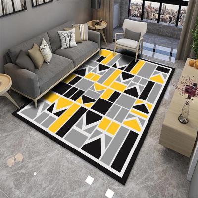 China Cheap Price 3D Printing Geometric Designs Luxury Popular Blue Color Living Room Blankets And Carpets Washable for sale