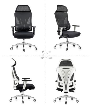 China Wholesale Modern High Quality Computer Office Chair Mesh Adjustable (Height) Rotating With Armrest Headrest For Adult Ergonomic Chairs for sale