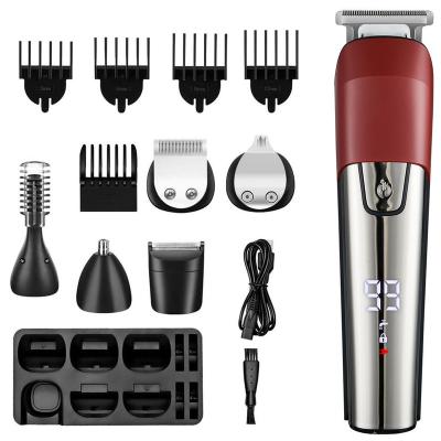 China 2023 New Outdoor Electric Cordless Rechargeable Clippers Led Power Showing Multifunctional Men Clippers Set for sale