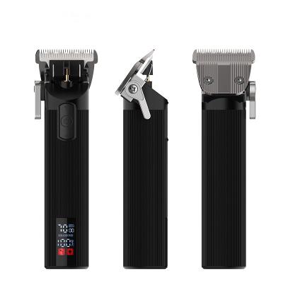 China Outdoor Customized Rechargeable LCD Display Rechargeable Adjustable Screen Blade Cordless Professional Clippers Kit For Men for sale