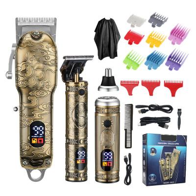 China Professional Hair Clippers Cordless Hair Trimmer Outdoor Wholesale Cordless Electric Men Hair Clippers Cut Machine Set for sale