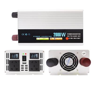 China For Home/Outdoor/Car Pure DC 12V Inverter Power Inverter 2000W High Sine Wave Power To AC 220V Smart Power Inverter for sale