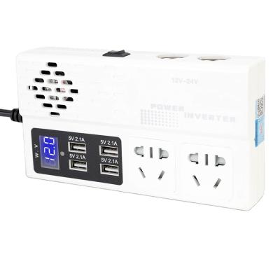 China Hot Selling ABS Car Power 250W Mini Power Inverter Input 12V 24V To Output 220V Intelligent Car Inverter for sale