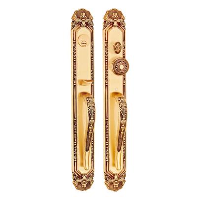 China Factory price luxury and durable solid brass exterior door handle with good quality solid brass lockset for sale