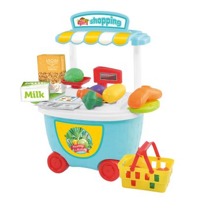 China Newest Design Plastic Vegetable Store Market Shopping Weighing Plastic Pretend Play Supermarket Set Toys for sale