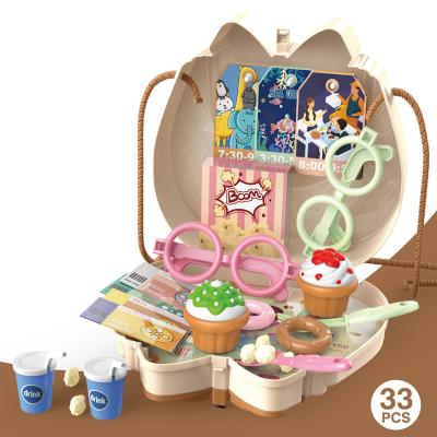 China Portable Plastic Kids Shoulder Bag Movie Theme Dessert Ice Cream Pretend Play Set Toys for sale