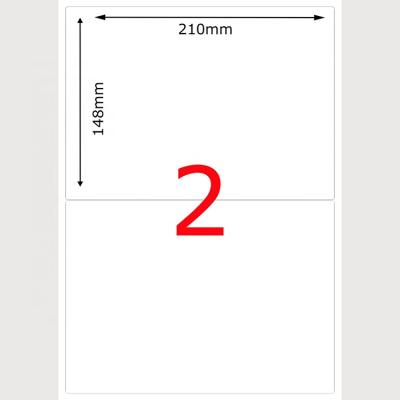 China Laser / Inkjet Compatible A4 Label Sheets Shipping Labels A4 Half Sheet Labels 2 Labels Per Sheet for sale