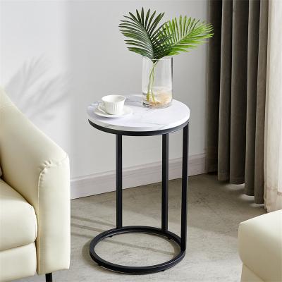 China Cheap and Quick Assembly Concise Wooden Coffee Table Made in China MDF Color Table Design Material Marble Top Single End Table for sale