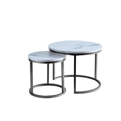 China Concise Modern Round End Tables For Sofa Furniture Hot Sale Nordic Nested Luxury Color Top Marble Coffee Table for sale