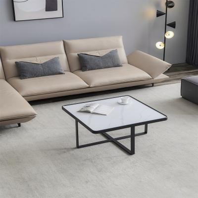 China FurnatureDesign Concise Square Shape Coffee Table Set Metal Leg Factory Price Black Nesting Tea Table Set Modern Design for sale