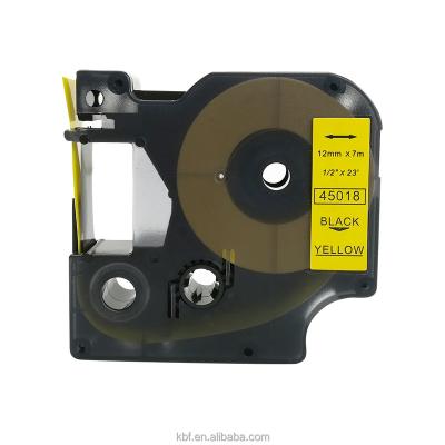 China China Supplier COMPATIBLE Black On Yellow Dymo D1 12mm 45018 Compatible Tape For Dymo Label Maker for sale