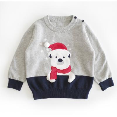 China Anti-pilling 100% Cotton Winter Christmas Baby Knitted Sweater Sweater Romper By Custom Made Jacquard Warm For Baby for sale